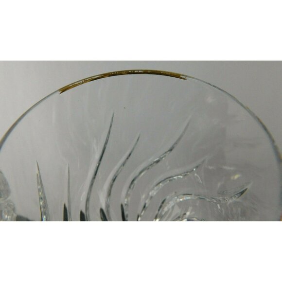 Mikasa Preview Gold Crystal Wine Goblets Set Of 4 Elegant Stemware Gold Trim - Picture 11 of 12